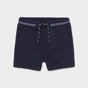 Size 12 months Baby Mayoral Dark Blue Kids Shorts with Striped Waistband